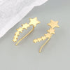925 Sterling Silver Geometric Five Point Star Earrings For Women Electroplated Minimalist Metal Stud Earrings
