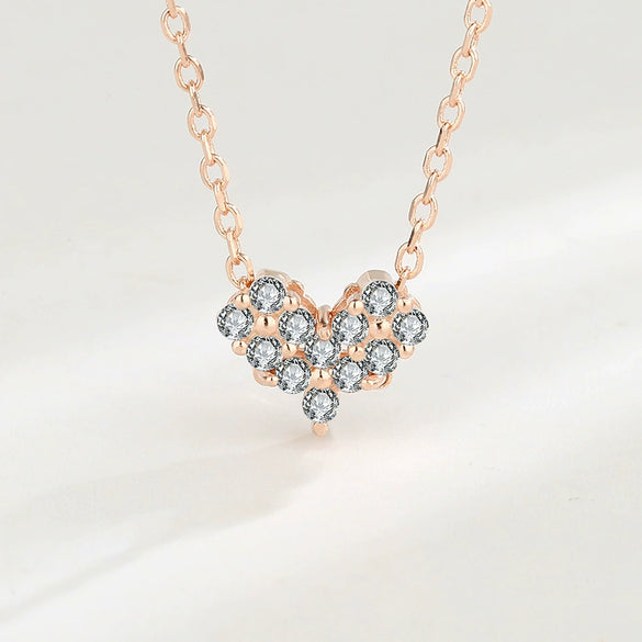 925 Sterling Silver Geometric Four Leaf Clover Heart Necklace Light Luxury Fashion Collarbone Chain For Women