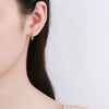 925 Sterling Silver Geometric Four Leaf Clover Zircon Ear Buckle Earrings For Women Simple Electroplated Style