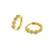 925 Sterling Silver Geometric Four Leaf Clover Zircon Ear Buckle Earrings For Women Simple Electroplated Style