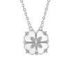 925 Sterling Silver Geometric Heart Pendant Clavicle Necklace With White Mother Of Pearl Electroplated Cross Chain