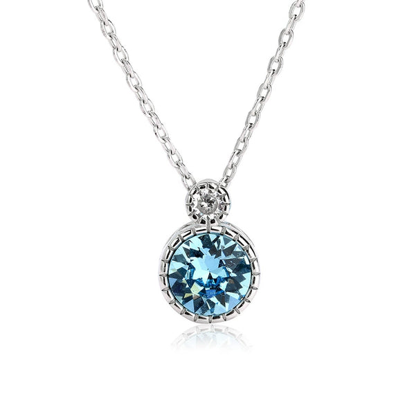 Sterling Silver Geometric Heart Pendant Necklace With Crystal Inlay Cross Chain Electroplated Clavicle Necklace For Women Trendy Fashion Jewelry