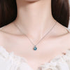 Sterling Silver Geometric Heart Pendant Necklace With Crystal Inlay Cross Chain Electroplated Clavicle Necklace For Women Trendy Fashion Jewelry