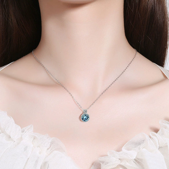 Sterling Silver Geometric Heart Pendant Necklace With Crystal Inlay Cross Chain Electroplated Clavicle Necklace For Women Trendy Fashion Jewelry