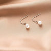 Sterling Silver Geometric Imitation Pearl Hook Earrings For Women Vintageinspired Elegant Jewelry With A Refined Design