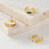 Sterling Silver Geometric Inlaid Zircon Ear Clip For Women