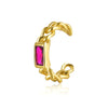 Sterling Silver Geometric Inlaid Zircon Ear Clip For Women
