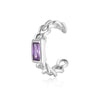 Sterling Silver Geometric Inlaid Zircon Ear Clip For Women