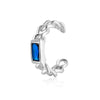 Sterling Silver Geometric Inlaid Zircon Ear Clip For Women