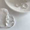 925 Sterling Silver Geometric Large Hoop Earrings For Women Elegant Fashion Electroplated Statement Ear Rings