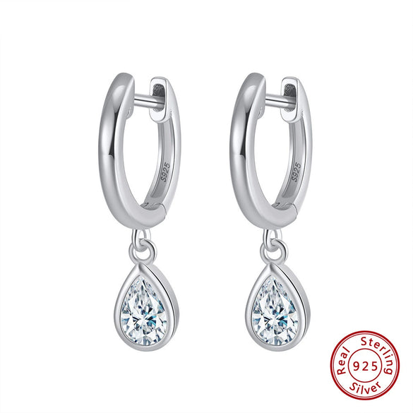 925 Sterling Silver Geometric Long Pendant Earrings With Heart Shape Flower Cartoon Characters Wave Star Shape Animal Zodiac Letters Numbers Text Patterns
