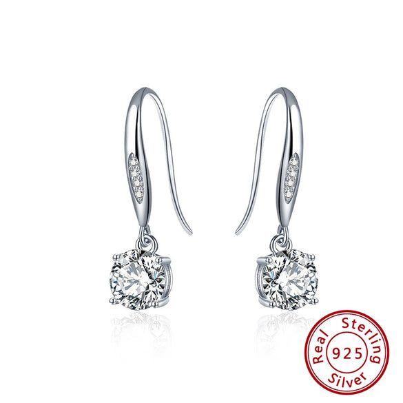 925 Sterling Silver Geometric Long Pendant Earrings With Heart Shape Flower Cartoon Characters Wave Star Shape Animal Zodiac Letters Numbers Text Patterns