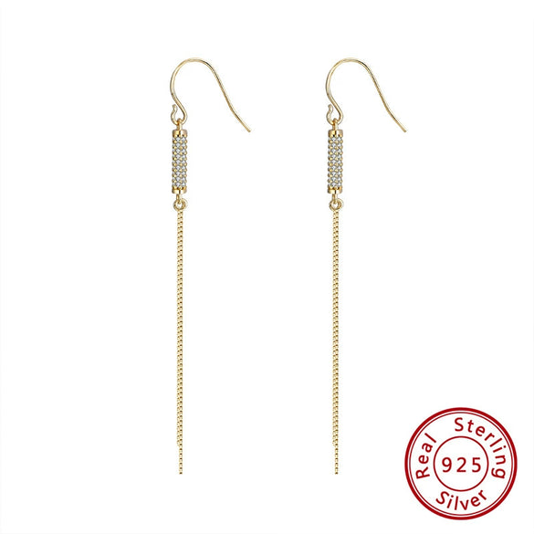 925 Sterling Silver Geometric Long Pendant Earrings With Heart Shape Flower Cartoon Characters Wave Star Shape Animal Zodiac Letters Numbers Text Patterns