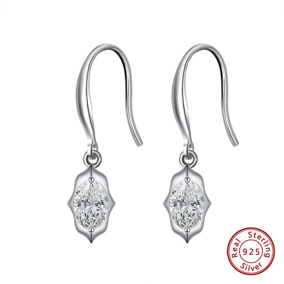 925 Sterling Silver Geometric Long Pendant Earrings With Heart Shape Flower Cartoon Characters Wave Star Shape Animal Zodiac Letters Numbers Text Patterns