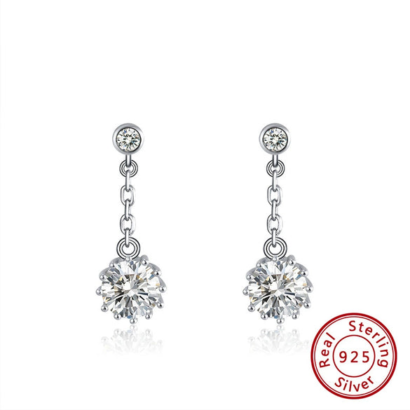 925 Sterling Silver Geometric Long Pendant Earrings With Heart Shape Flower Cartoon Characters Wave Star Shape Animal Zodiac Letters Numbers Text Patterns