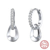 925 Sterling Silver Geometric Long Pendant Earrings With Heart Shape Flower Cartoon Characters Wave Star Shape Animal Zodiac Letters Numbers Text Patterns