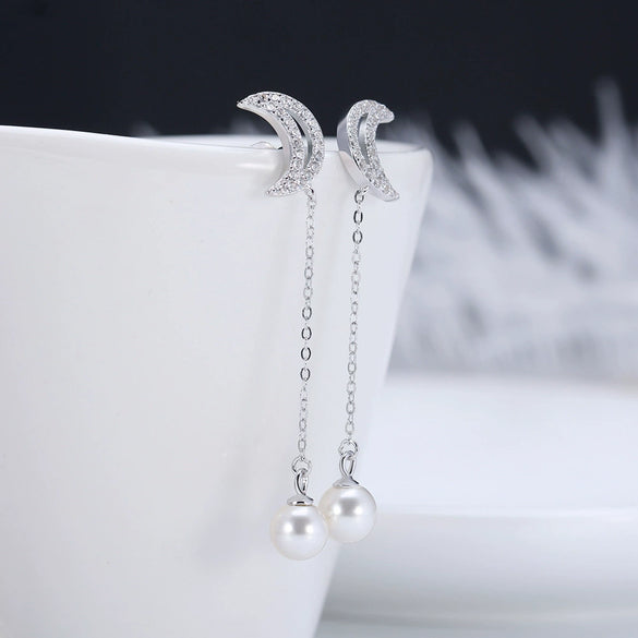 925 Sterling Silver Geometric Long Pendant Earrings With Heart Shape Flower Cartoon Characters Wave Star Shape Animal Zodiac Letters Numbers Text Patterns