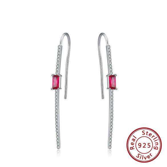 925 Sterling Silver Geometric Long Pendant Earrings With Heart Shape Flower Cartoon Characters Wave Star Shape Animal Zodiac Letters Numbers Text Patterns