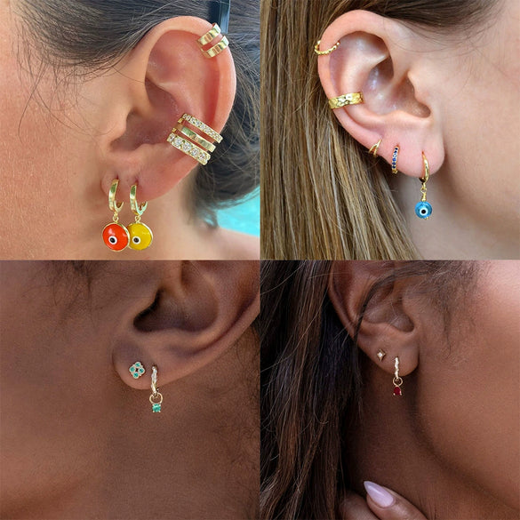 925 Sterling Silver Geometric Long Pendant Earrings With Heart Shape Flower Cartoon Characters Wave Star Shape Animal Zodiac Letters Numbers Text Patterns