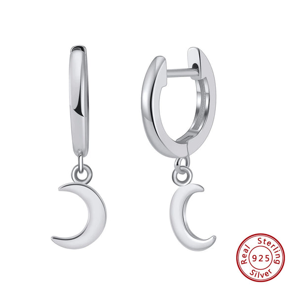 925 Sterling Silver Geometric Long Pendant Earrings With Heart Shape Flower Cartoon Characters Wave Star Shape Animal Zodiac Letters Numbers Text Patterns