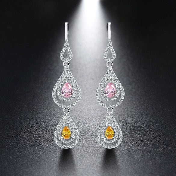 925 Sterling Silver Geometric Long Pendant Earrings With Heart Shape Flower Cartoon Characters Wave Star Shape Animal Zodiac Letters Numbers Text Patterns