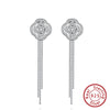 925 Sterling Silver Geometric Long Pendant Earrings With Heart Shape Flower Cartoon Characters Wave Star Shape Animal Zodiac Letters Numbers Text Patterns