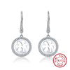 925 Sterling Silver Geometric Long Pendant Earrings With Heart Shape Flower Cartoon Characters Wave Star Shape Animal Zodiac Letters Numbers Text Patterns