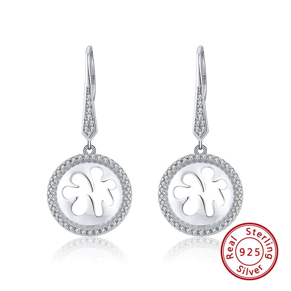 925 Sterling Silver Geometric Long Pendant Earrings With Heart Shape Flower Cartoon Characters Wave Star Shape Animal Zodiac Letters Numbers Text Patterns
