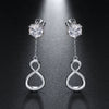 925 Sterling Silver Geometric Long Pendant Earrings With Heart Shape Flower Cartoon Characters Wave Star Shape Animal Zodiac Letters Numbers Text Patterns