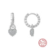 925 Sterling Silver Geometric Long Pendant Earrings With Heart Shape Flower Cartoon Characters Wave Star Shape Animal Zodiac Letters Numbers Text Patterns