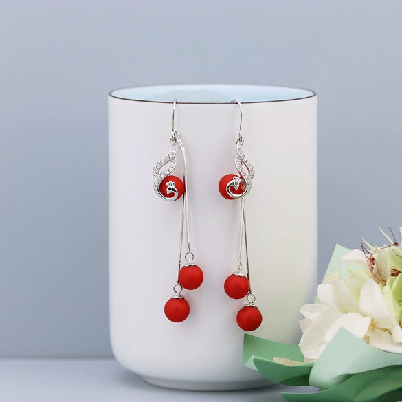 925 Sterling Silver Geometric Long Tassel Threader Earrings Elegant Light Luxury Phoenix Drop Ear Line
