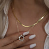 Sterling Silver Geometric Microinlaid Zircon Pendant Necklace Electroplated Women's Minimalist Design