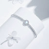Sterling Silver Geometric Micropaved Zircon Electroplated Women's Bracelet