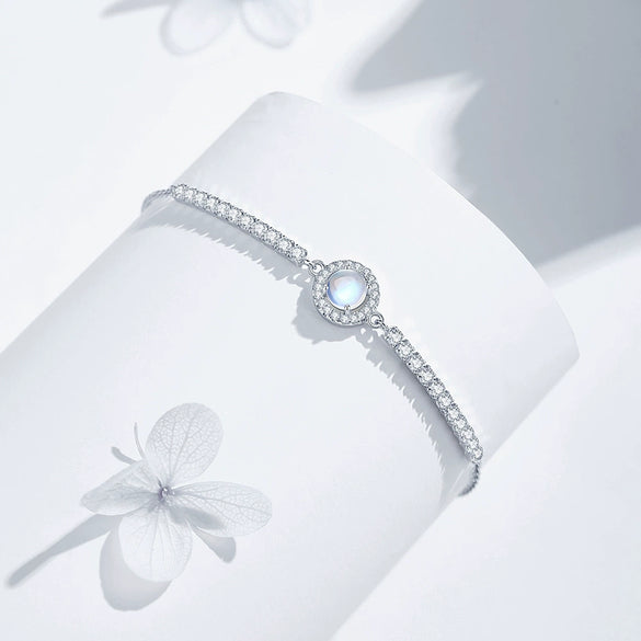 Sterling Silver Geometric Micropaved Zircon Electroplated Women's Bracelet