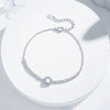 Sterling Silver Geometric Micropaved Zircon Electroplated Women's Bracelet
