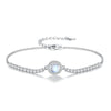 Sterling Silver Geometric Micropaved Zircon Electroplated Women's Bracelet