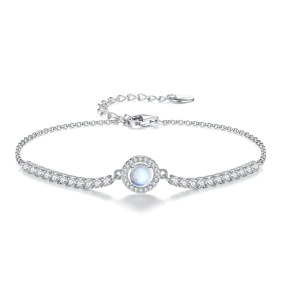 Sterling Silver Geometric Micropaved Zircon Electroplated Women's Bracelet