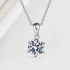 925 Sterling Silver Geometric Moissanite Pendant Necklace For Women With Six Prong Setting Electroplated Cross Chain Minimalist Style