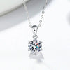 925 Sterling Silver Geometric Moissanite Pendant Necklace For Women With Six Prong Setting Electroplated Cross Chain Minimalist Style
