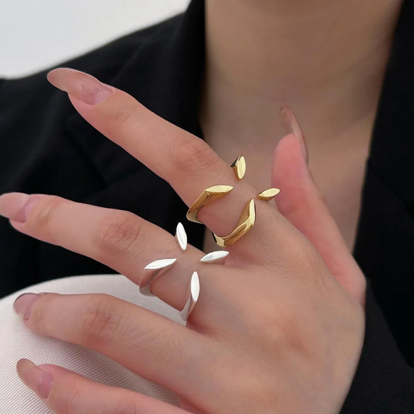 Sterling Silver Geometric Open Rings