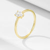 Sterling Silver Geometric Oval Diamond Ring