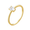 Sterling Silver Geometric Oval Diamond Ring