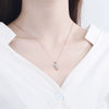 925 Sterling Silver Geometric Owl Pendant Necklace With Mixed Gem Inlay Elegant Simple Collarbone Chain For Women