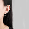 925 Sterling Silver Geometric Palm Drop Earrings With Gold Tone Electroplated Finish And Diamond Accent Ear Buckle Style