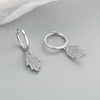 925 Sterling Silver Geometric Palm Drop Earrings With Gold Tone Electroplated Finish And Diamond Accent Ear Buckle Style