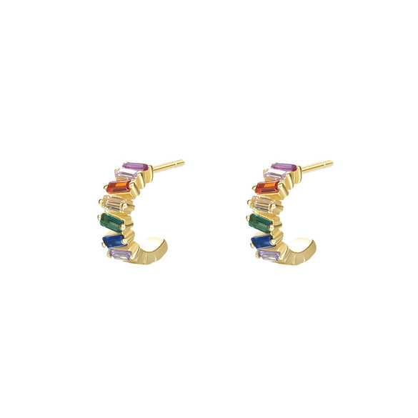 925 Sterling Silver Geometric Pattern Electroplated Earrings