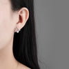 925 Sterling Silver Geometric Pearl Stud Earrings For Women Elegant Electroplated Versatile Jewelry