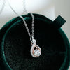 Sterling Silver Geometric Pendant Moissanite Necklace With Gold Plated Cross Chain And Diamond Setting