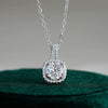 Sterling Silver Geometric Pendant Necklace With Moissanite For Women