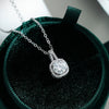 Sterling Silver Geometric Pendant Necklace With Moissanite For Women